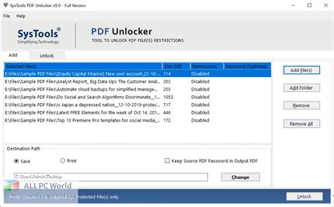 SysTools PDF Unlocker Free Download